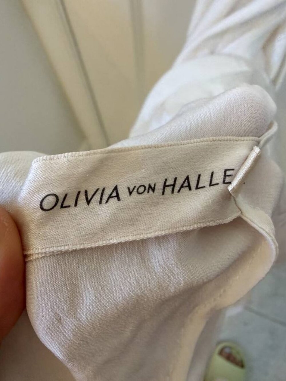 Olivia von Halle Off-White Silk Jumpsuit Size M